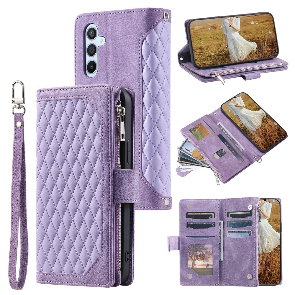 Funda acolchada tipo billetera Samsung Galaxy A15 violeta