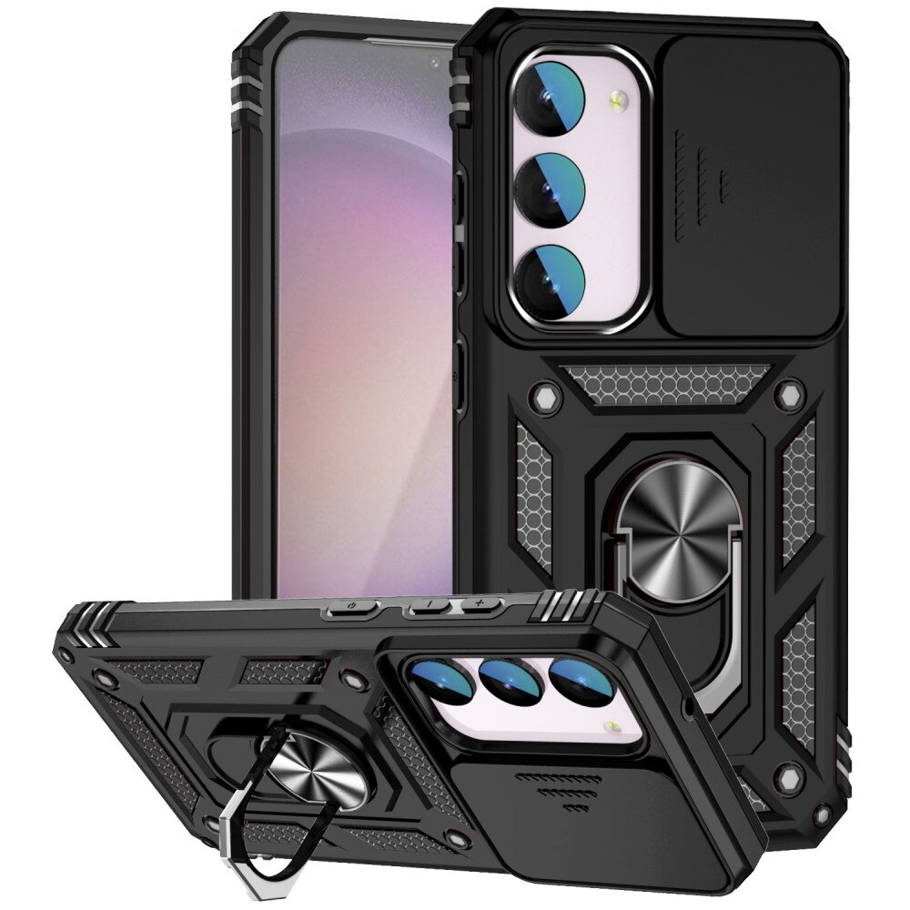Funda híbrida Ring y Protector Cámara Samsung Galaxy S23 FE Negro