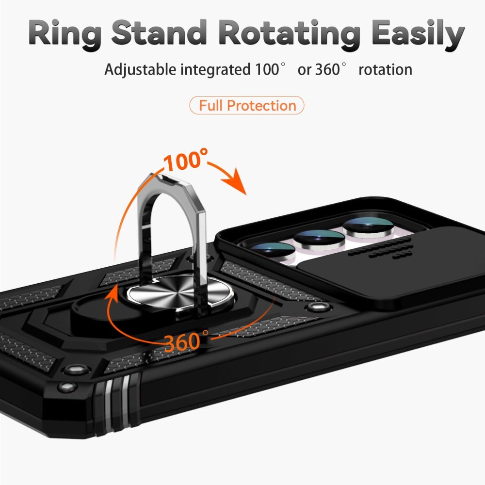 Funda híbrida Ring y Protector Cámara Samsung Galaxy S23 FE Negro