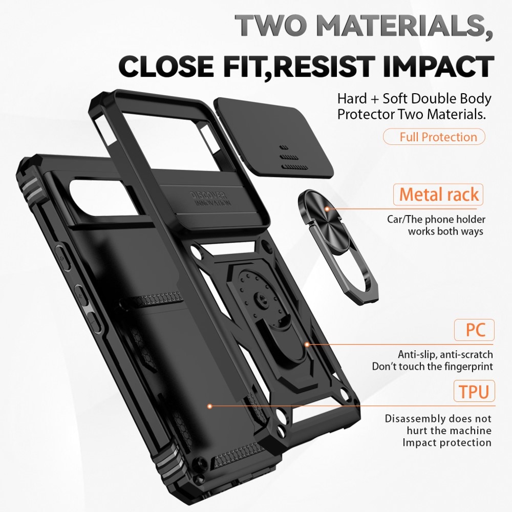 Funda híbrida Ring y Protector Cámara Google Pixel 8 Negro