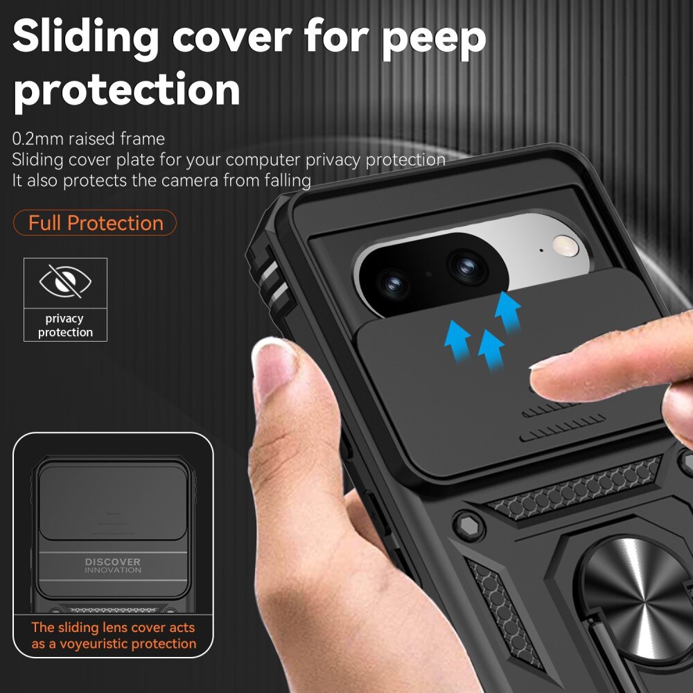 Funda híbrida Ring y Protector Cámara Google Pixel 8 negro