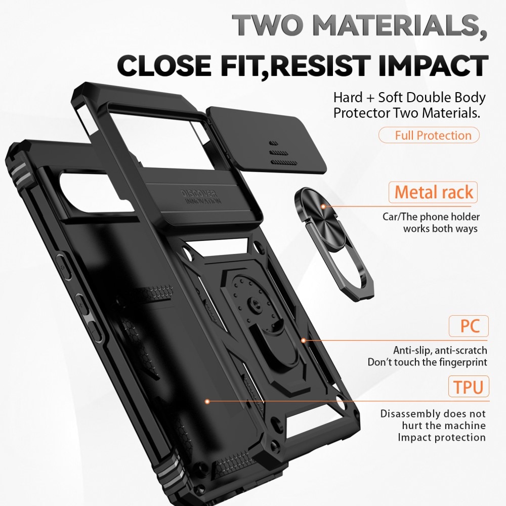 Funda híbrida Ring y Protector Cámara Google Pixel 8 Pro Negro