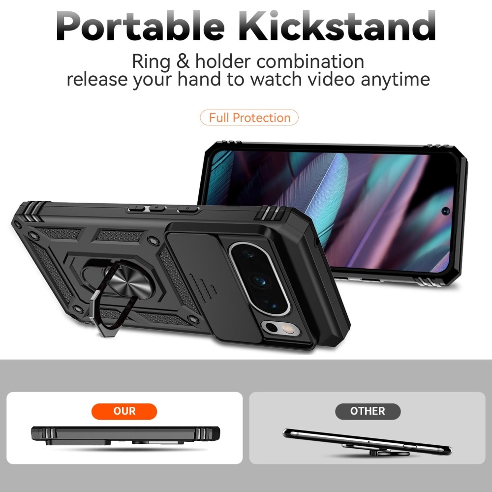 Funda híbrida Ring y Protector Cámara Google Pixel 8 Pro Negro