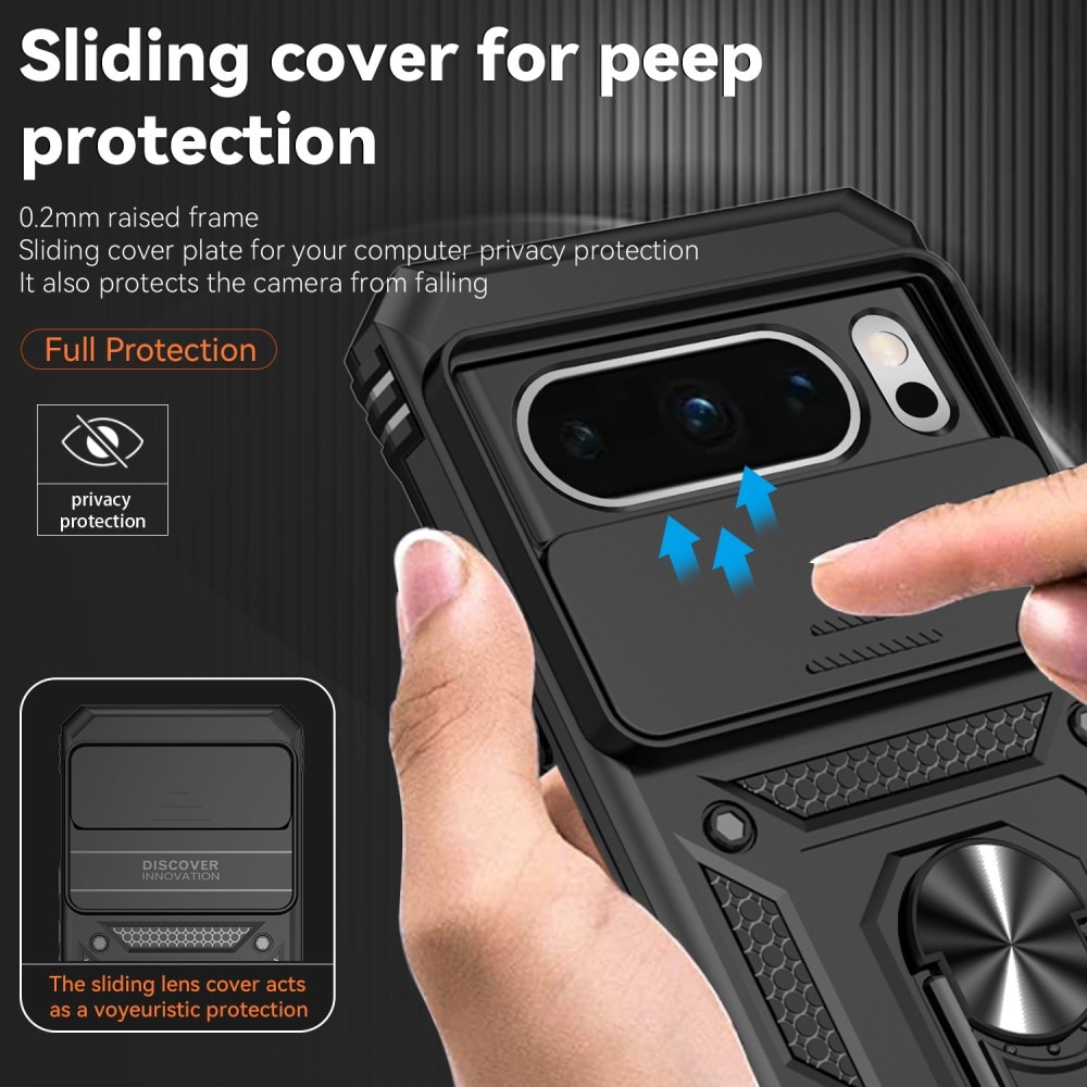 Funda híbrida Ring y Protector Cámara Google Pixel 8 Pro Negro