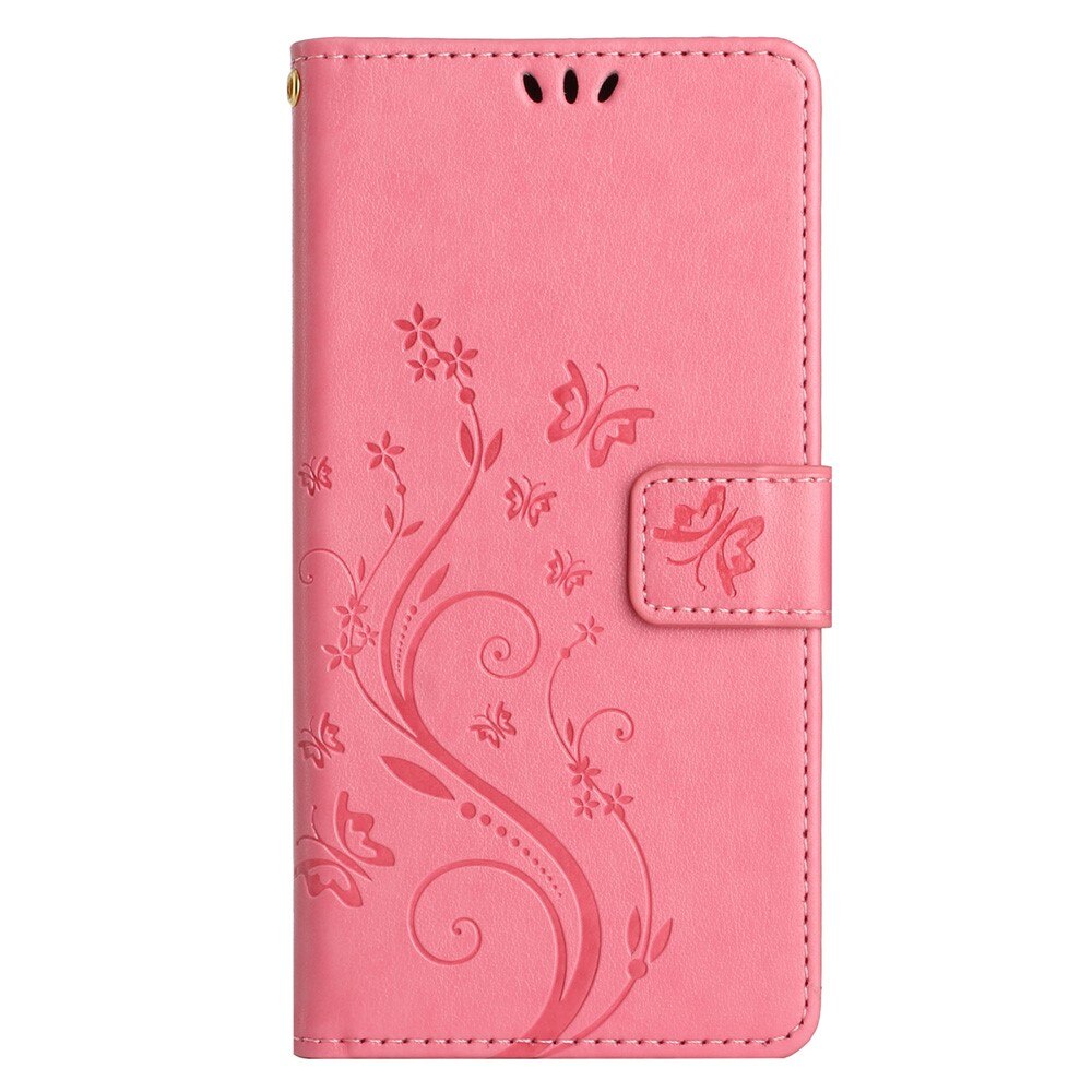 Funda de Cuero con Mariposas Samsung Galaxy A25, rosado