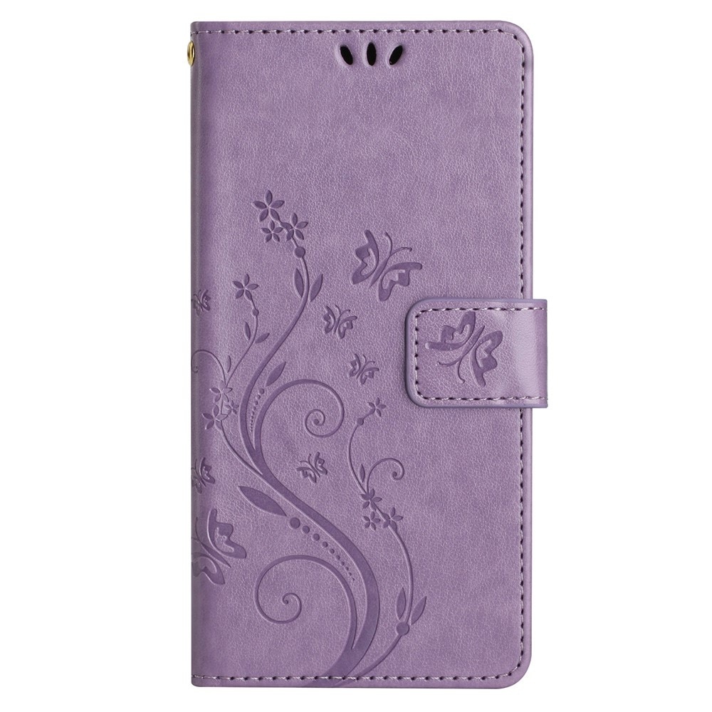 Funda de Cuero con Mariposas Samsung Galaxy A25, violeta