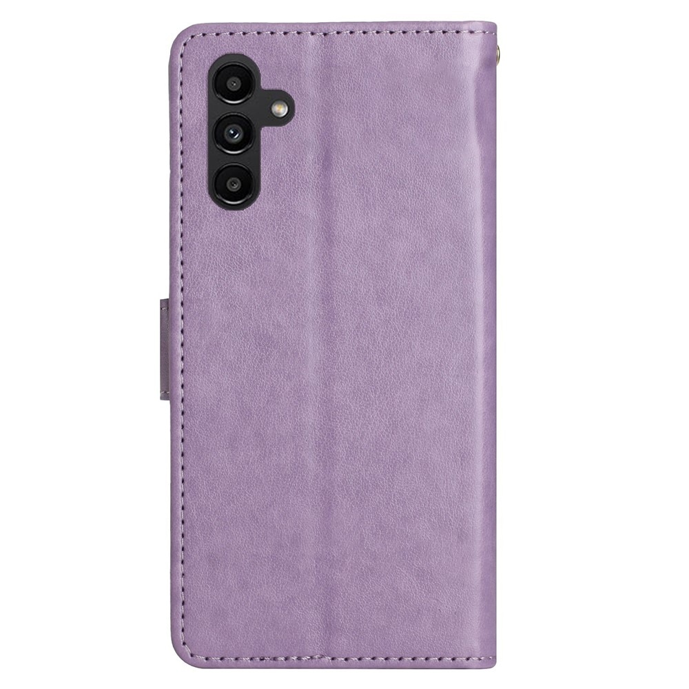 Funda de Cuero con Mariposas Samsung Galaxy A25, violeta