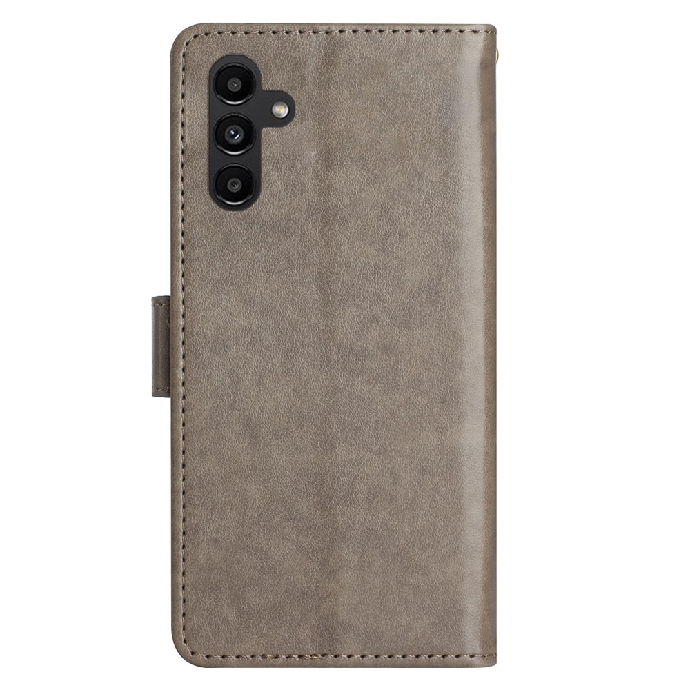 Funda de Cuero con Mariposas Samsung Galaxy A25, Gris