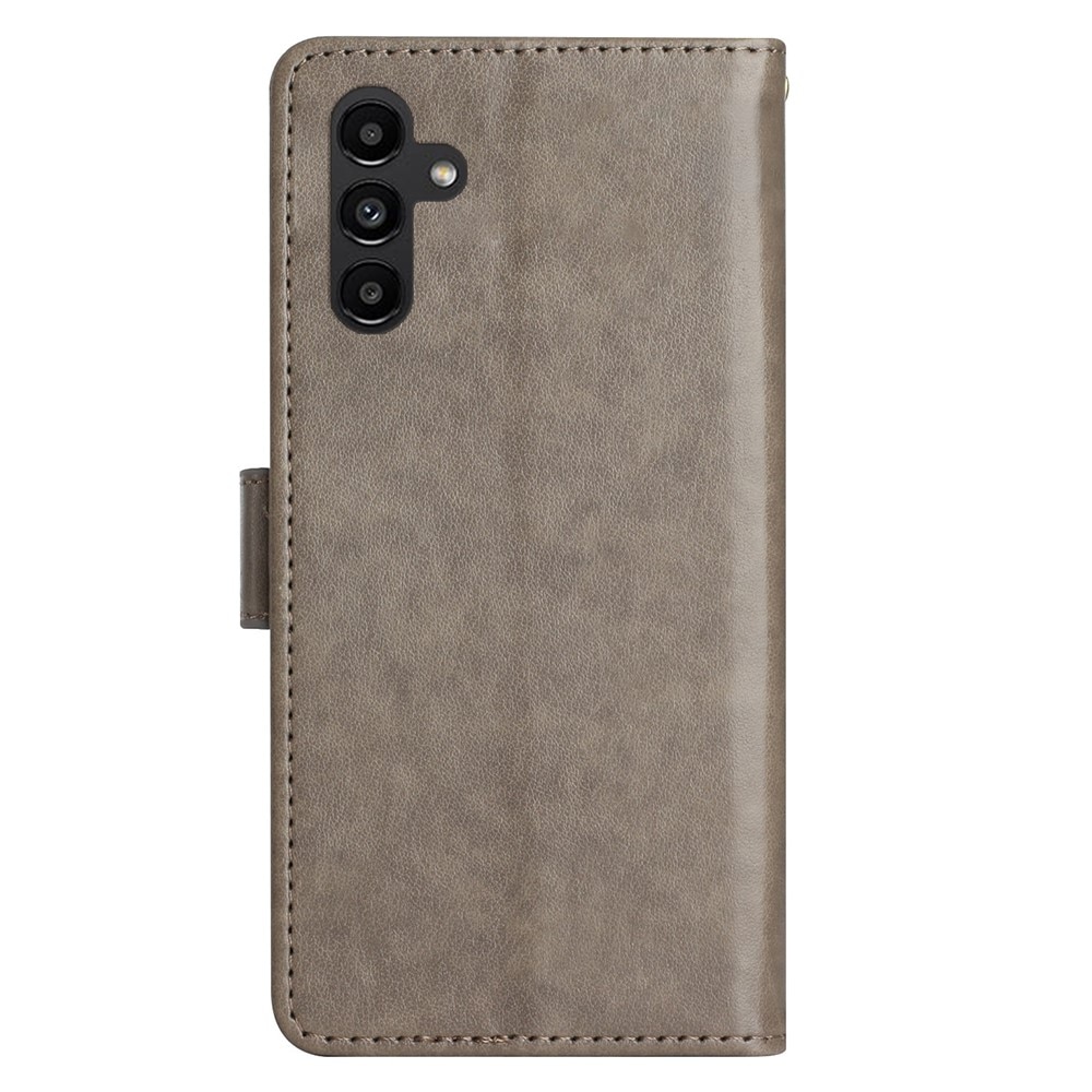 Funda de Cuero con Mariposas Samsung Galaxy A25, gris