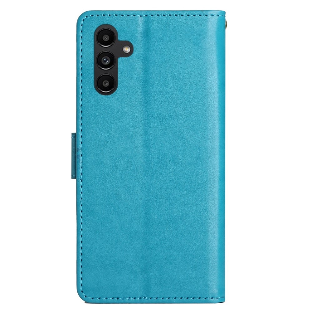 Funda de Cuero con Mariposas Samsung Galaxy A25, azul