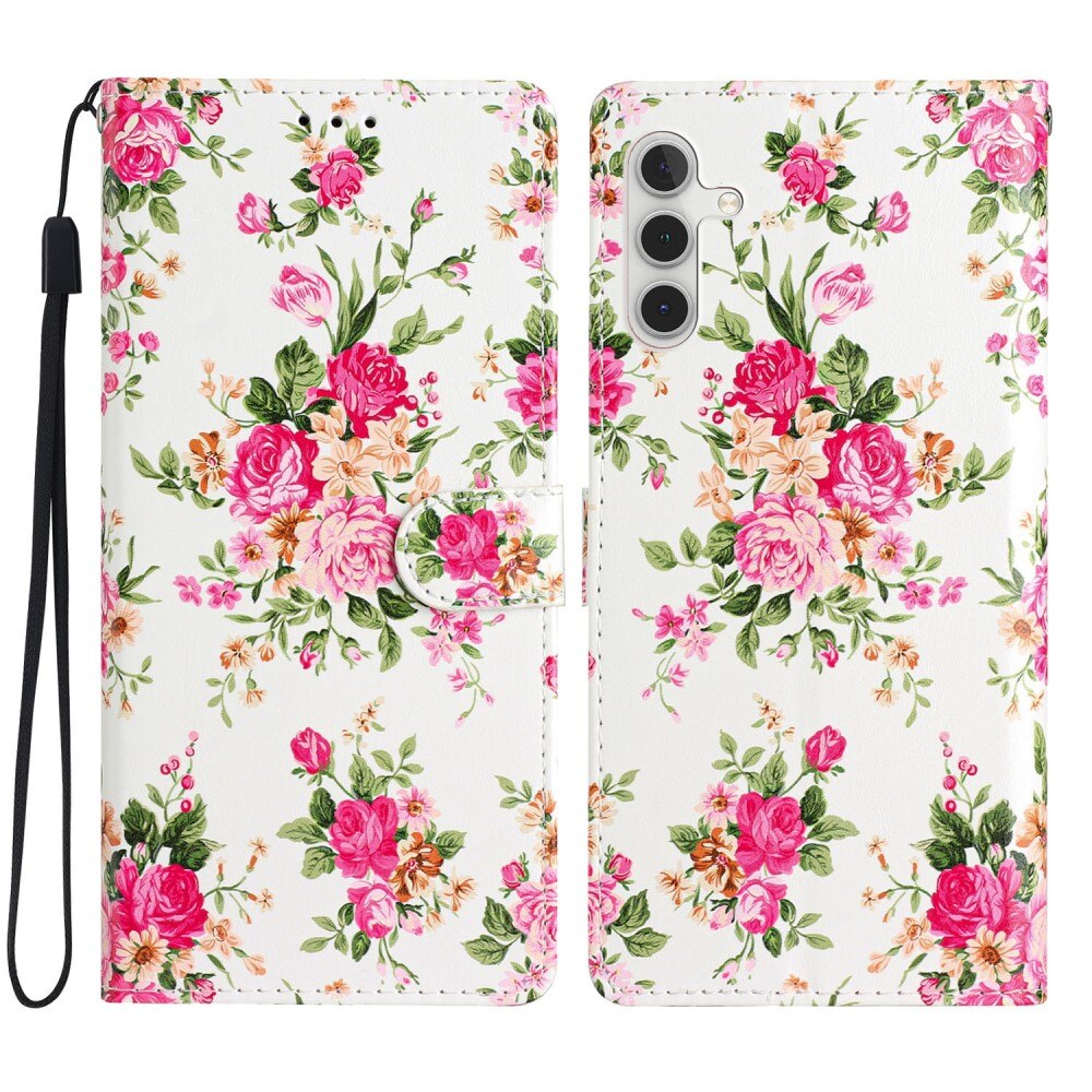 Funda cartera Samsung Galaxy A15 Flores rosadas