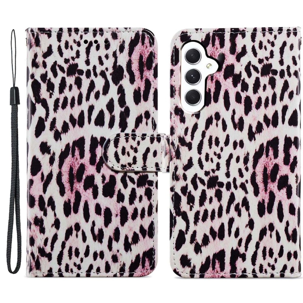 Funda cartera Samsung Galaxy A15 leopardo rosadas