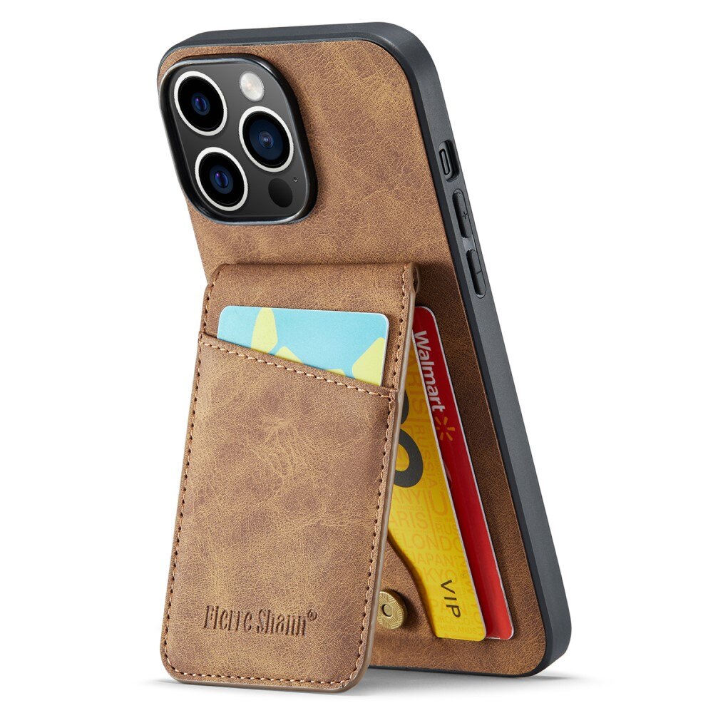 Funda Multi-Slot anti-RFID iPhone 15 Pro marrón