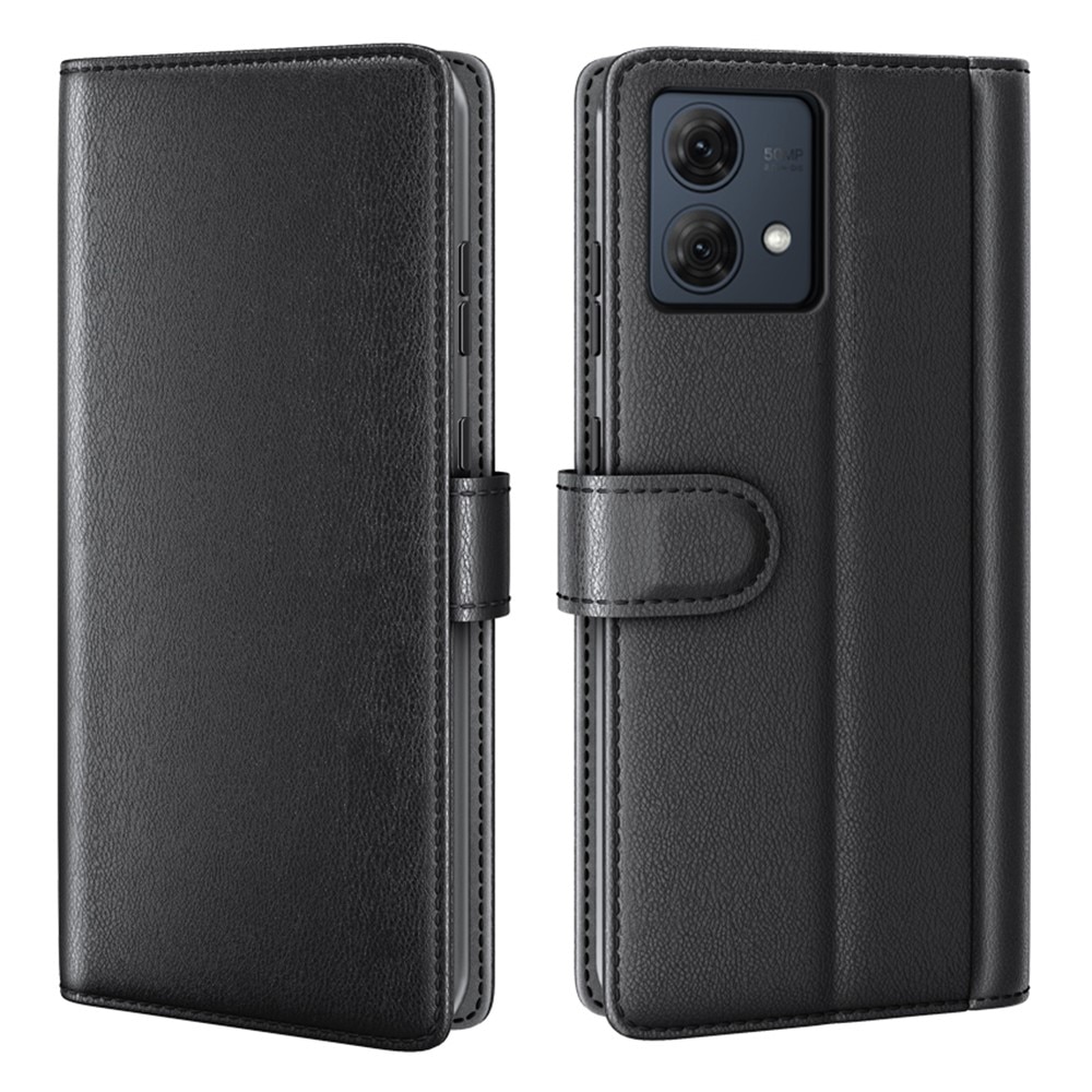 Funda de cuero genuino Motorola Moto G84, Negro