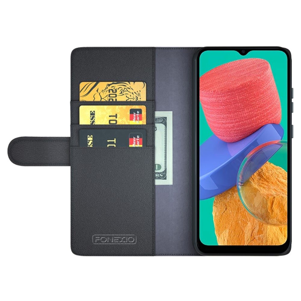 Funda de cuero genuino Motorola Moto G54, Negro