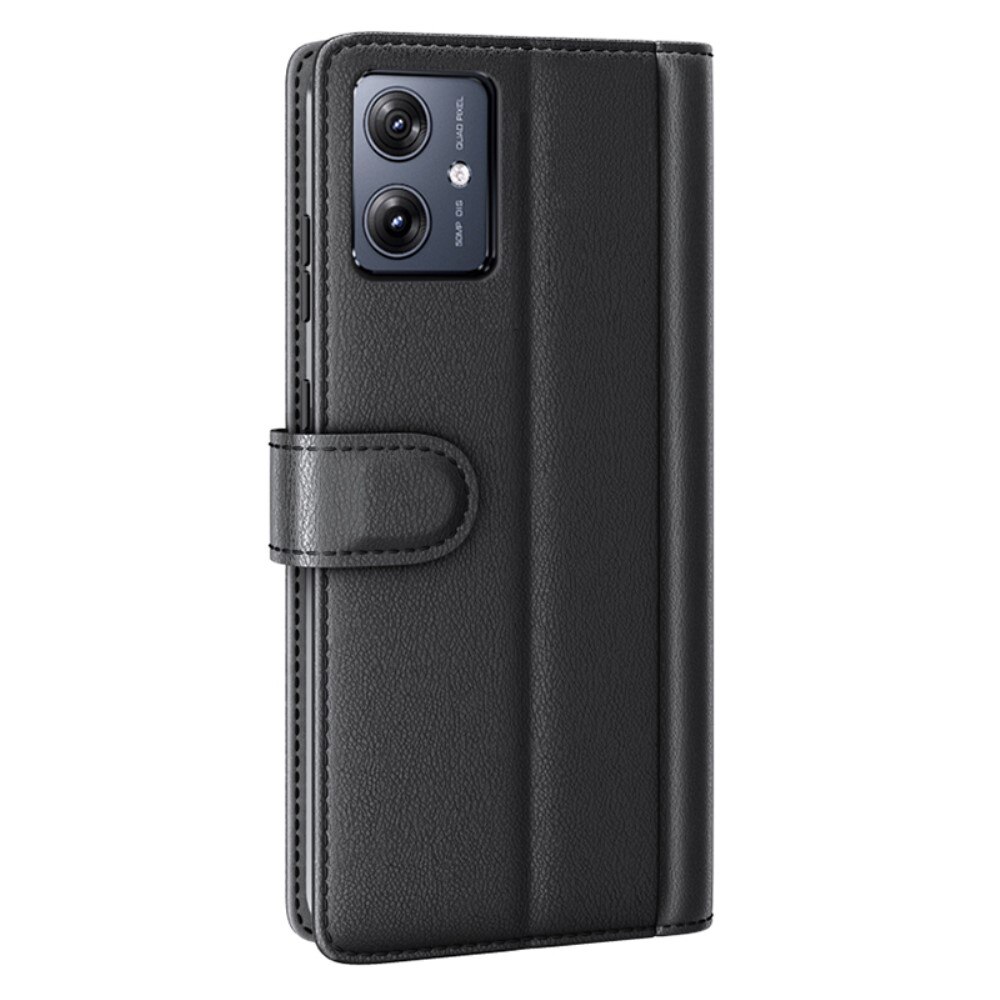 Funda de cuero genuino Motorola Moto G54, negro