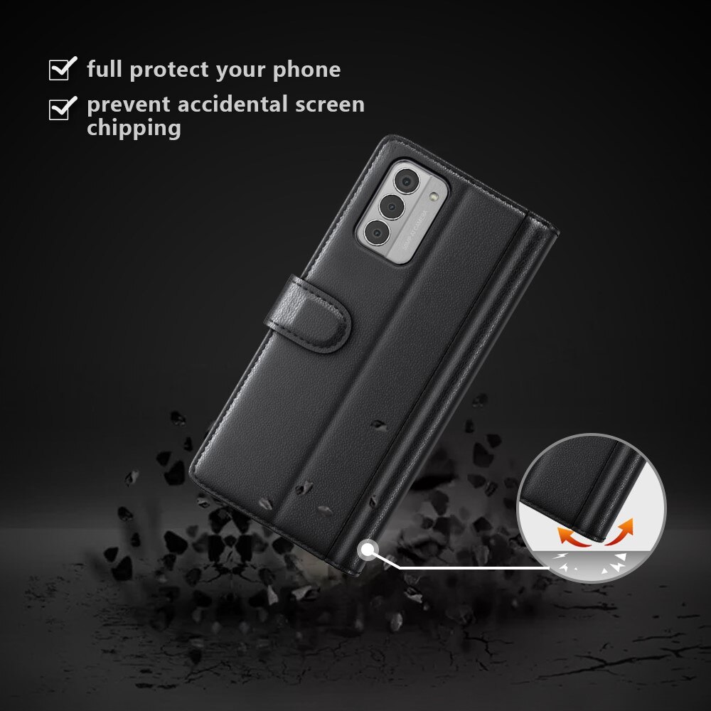 Funda de cuero genuino  Nokia G42, Negro