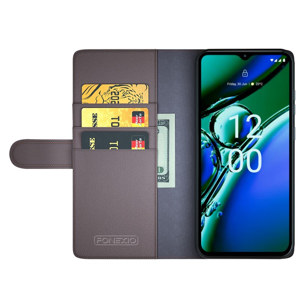 Funda de cuero genuino  Nokia G42, Marrón