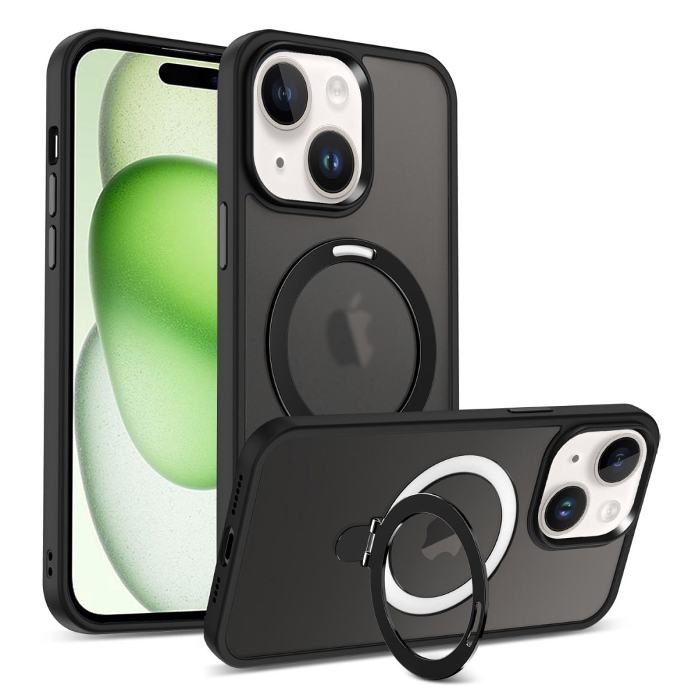 Funda híbrida MagSafe Ring iPhone 15 Plus Negro