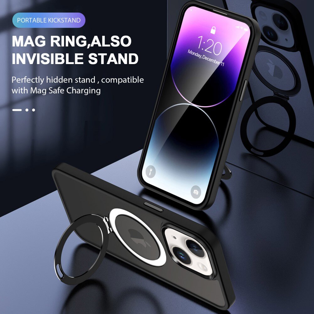 Funda híbrida MagSafe Ring iPhone 15 Plus Negro