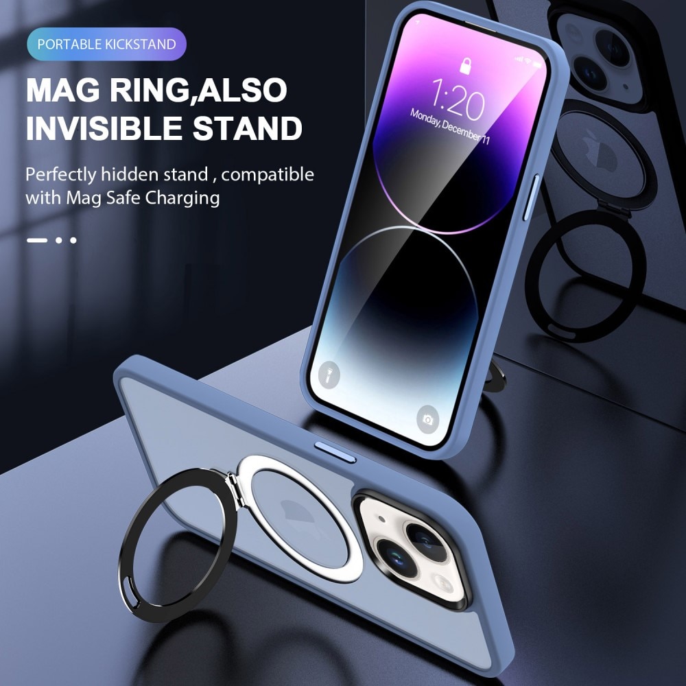 Funda híbrida MagSafe Ring iPhone 15 Plus azul