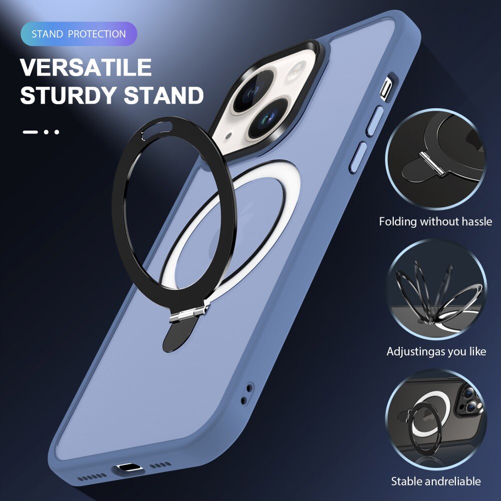 Funda híbrida MagSafe Ring iPhone 15 Plus Azul