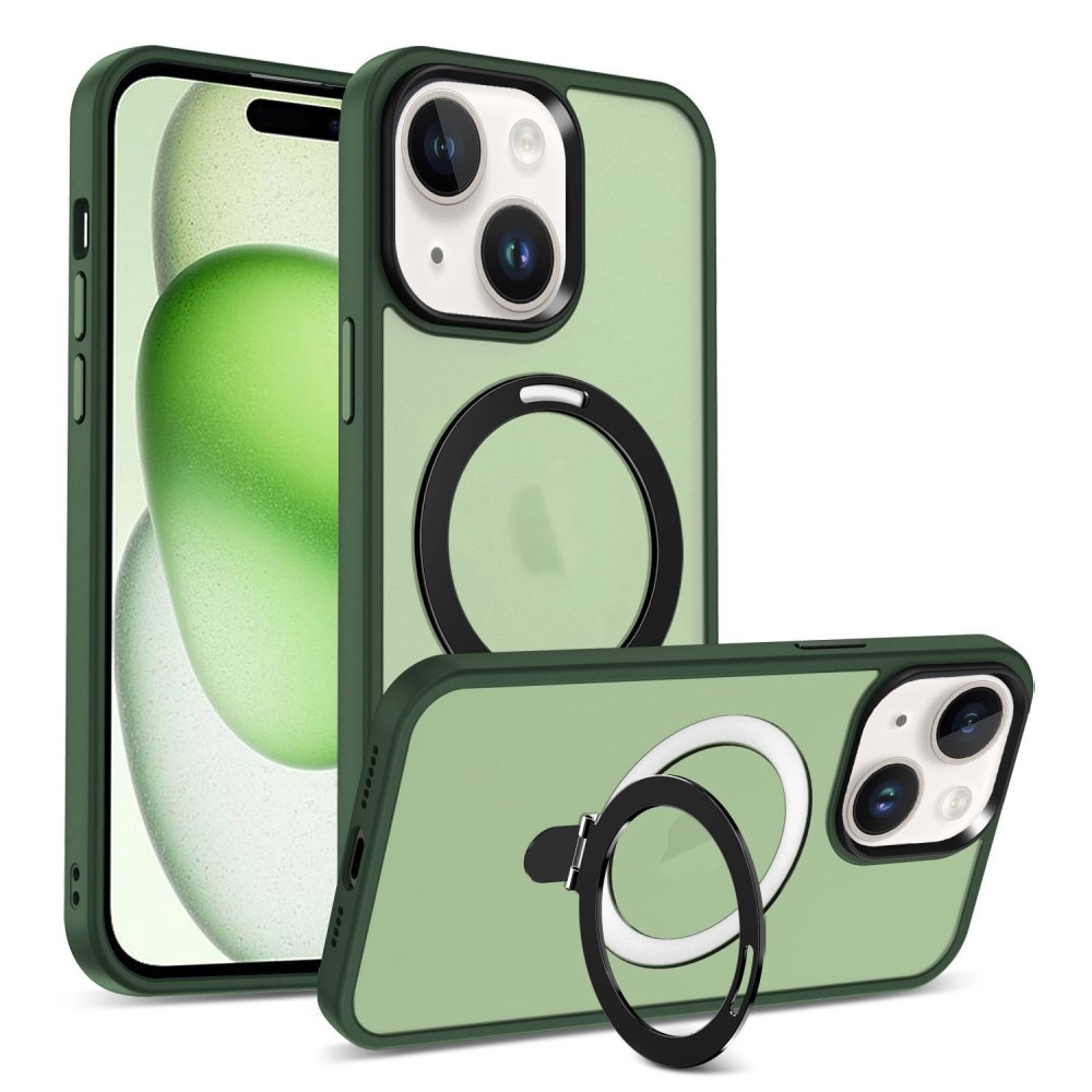 Funda híbrida MagSafe Ring iPhone 15 Plus verde