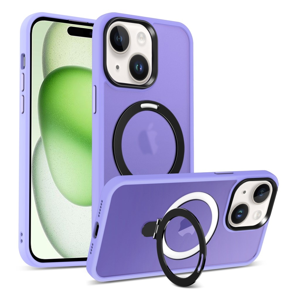 Funda híbrida MagSafe Ring iPhone 15 Plus violeta