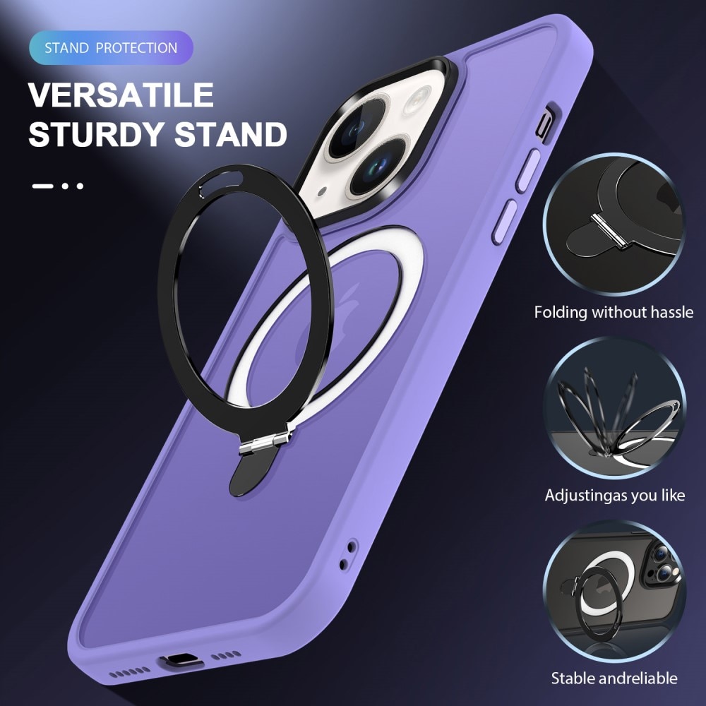 Funda híbrida MagSafe Ring iPhone 15 Plus violeta