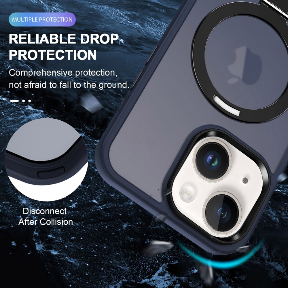 Funda híbrida MagSafe Ring iPhone 15 Pro Max azul oscuro