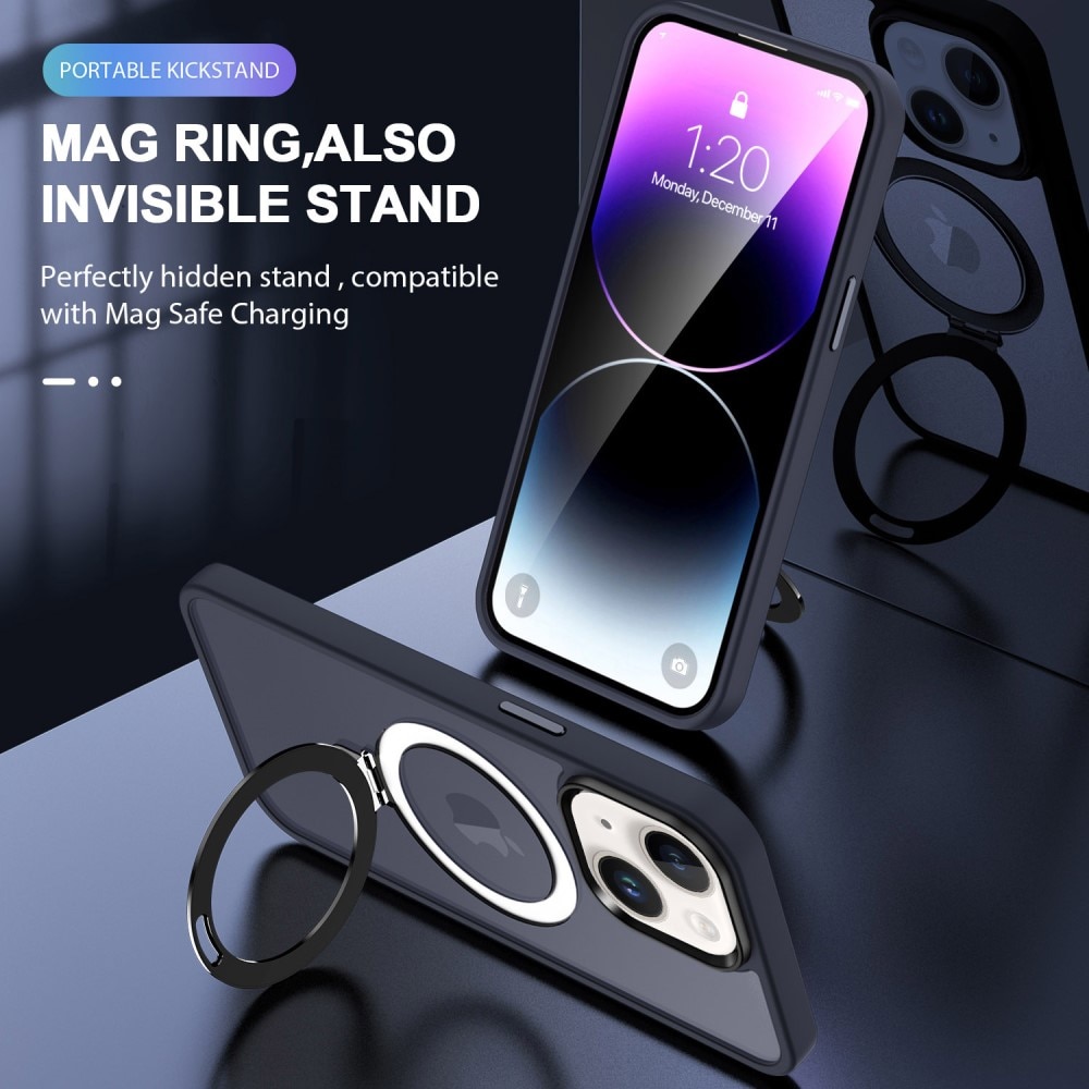 Funda híbrida MagSafe Ring iPhone 15 azul oscuro