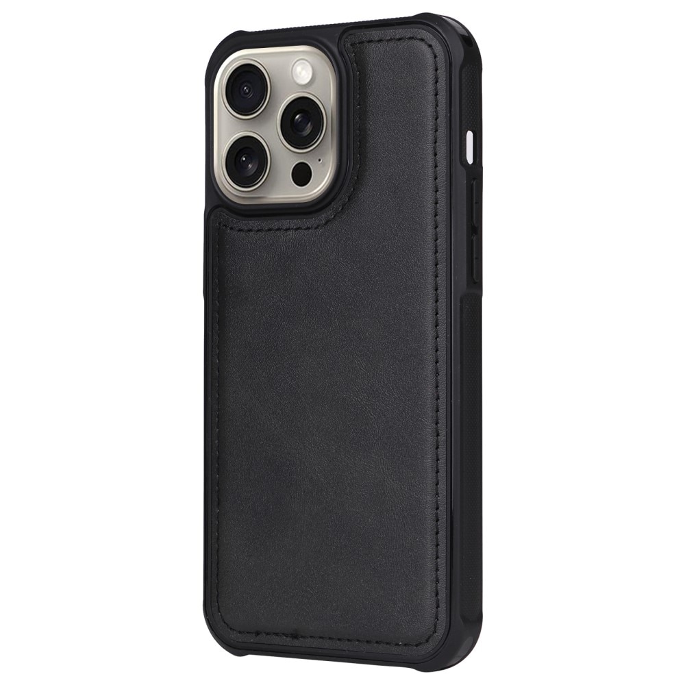 Magnet Leather Wallet iPhone 15 Pro Max negro