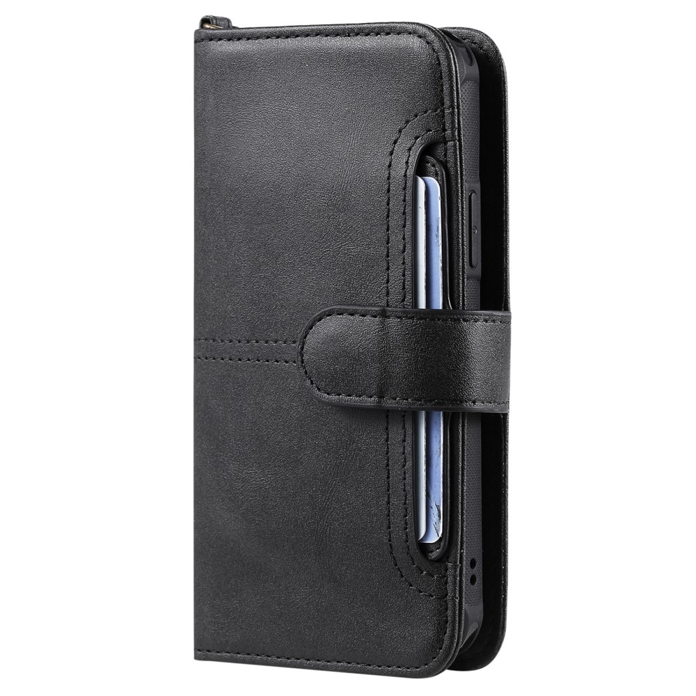 Magnet Leather Wallet iPhone 15 Pro negro