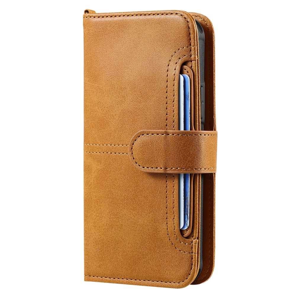 Magnet Leather Wallet iPhone 15 Coñac