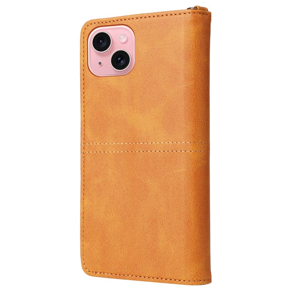 Magnet Leather Wallet iPhone 15 Coñac