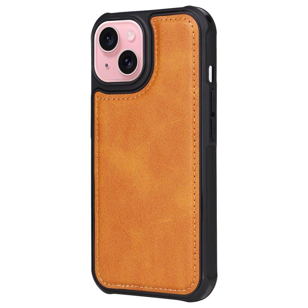 Magnet Leather Wallet iPhone 15 Coñac