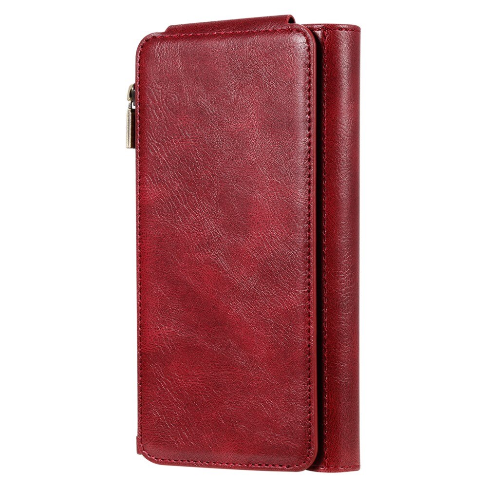 Magnet Leather Multi Wallet iPhone 15 rojo