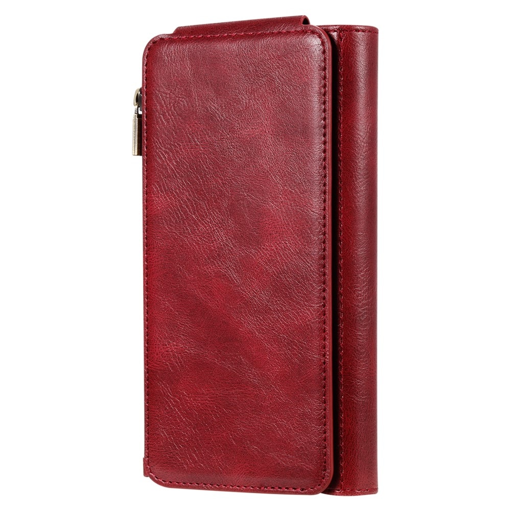 Magnet Leather Multi Wallet iPhone 15 Pro rojo