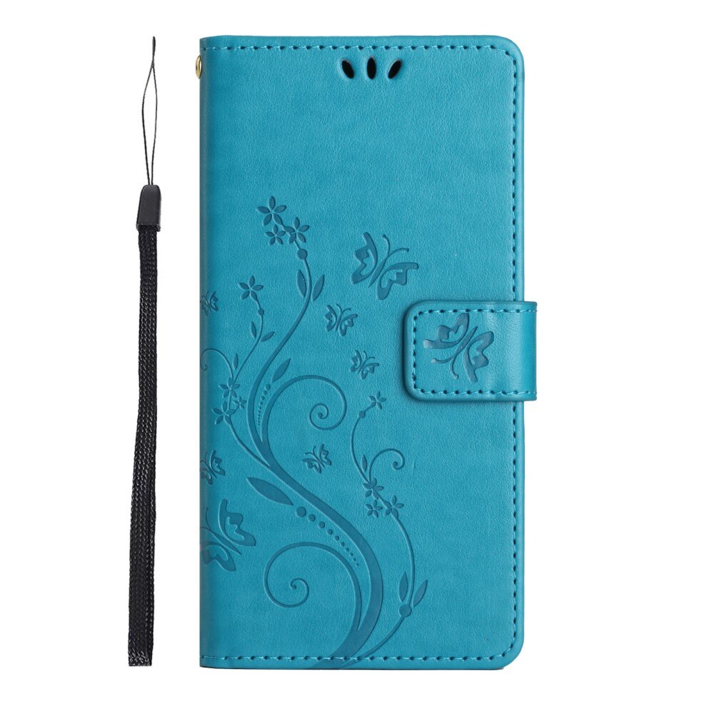 Funda de Cuero con Mariposas Google Pixel 8, Azul
