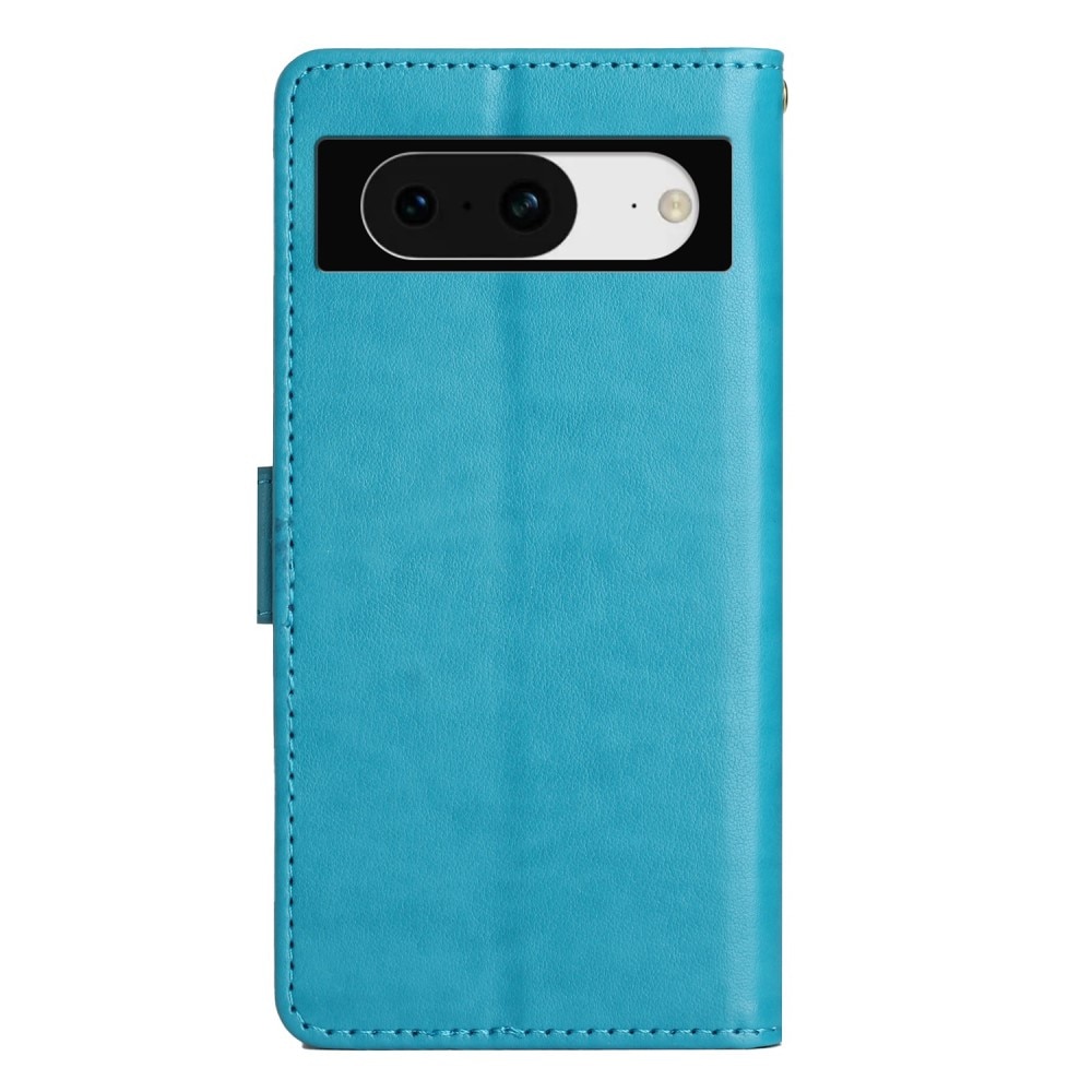 Funda de Cuero con Mariposas Google Pixel 8, Azul