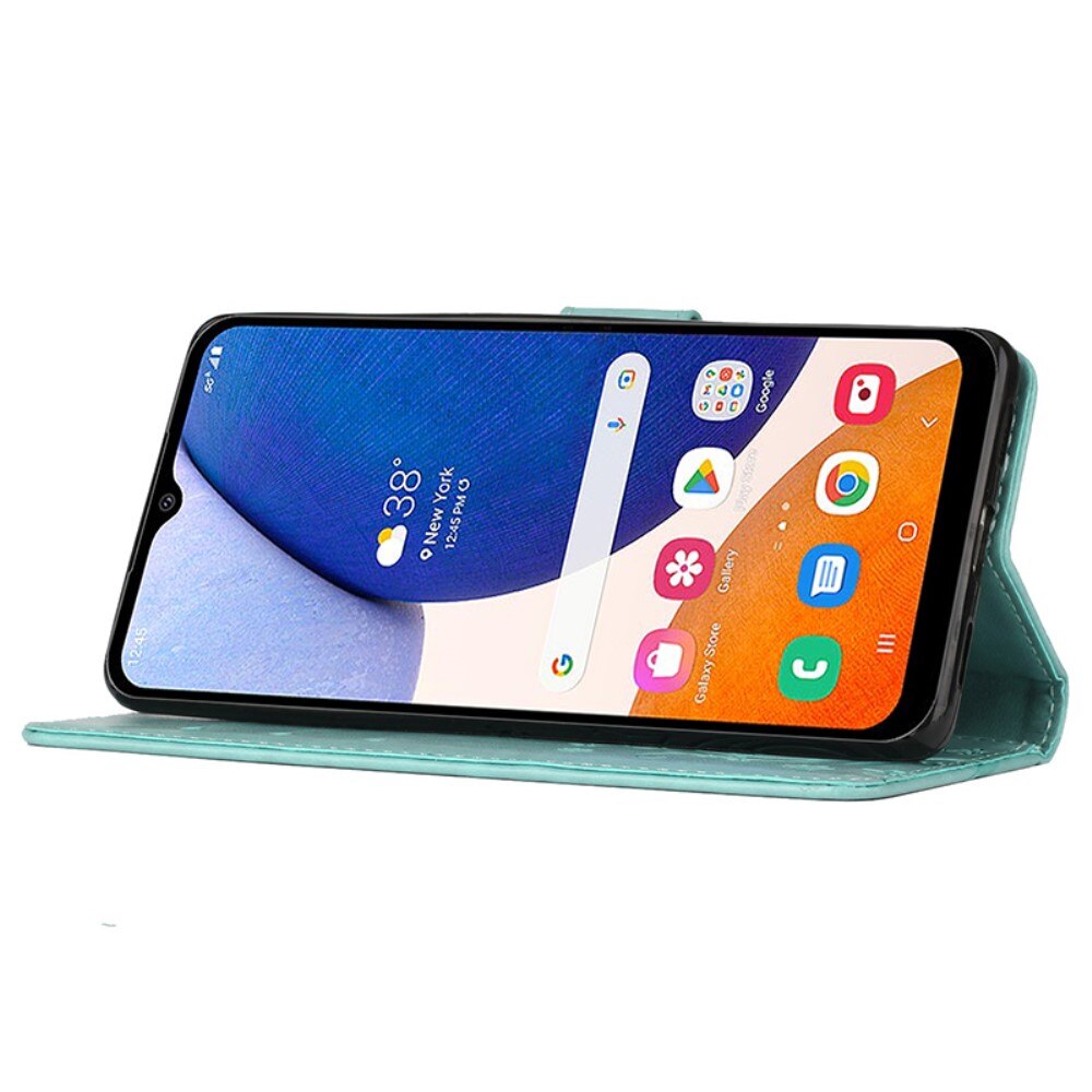 Funda de Cuero con Mariposas Samsung Galaxy A15, Verde