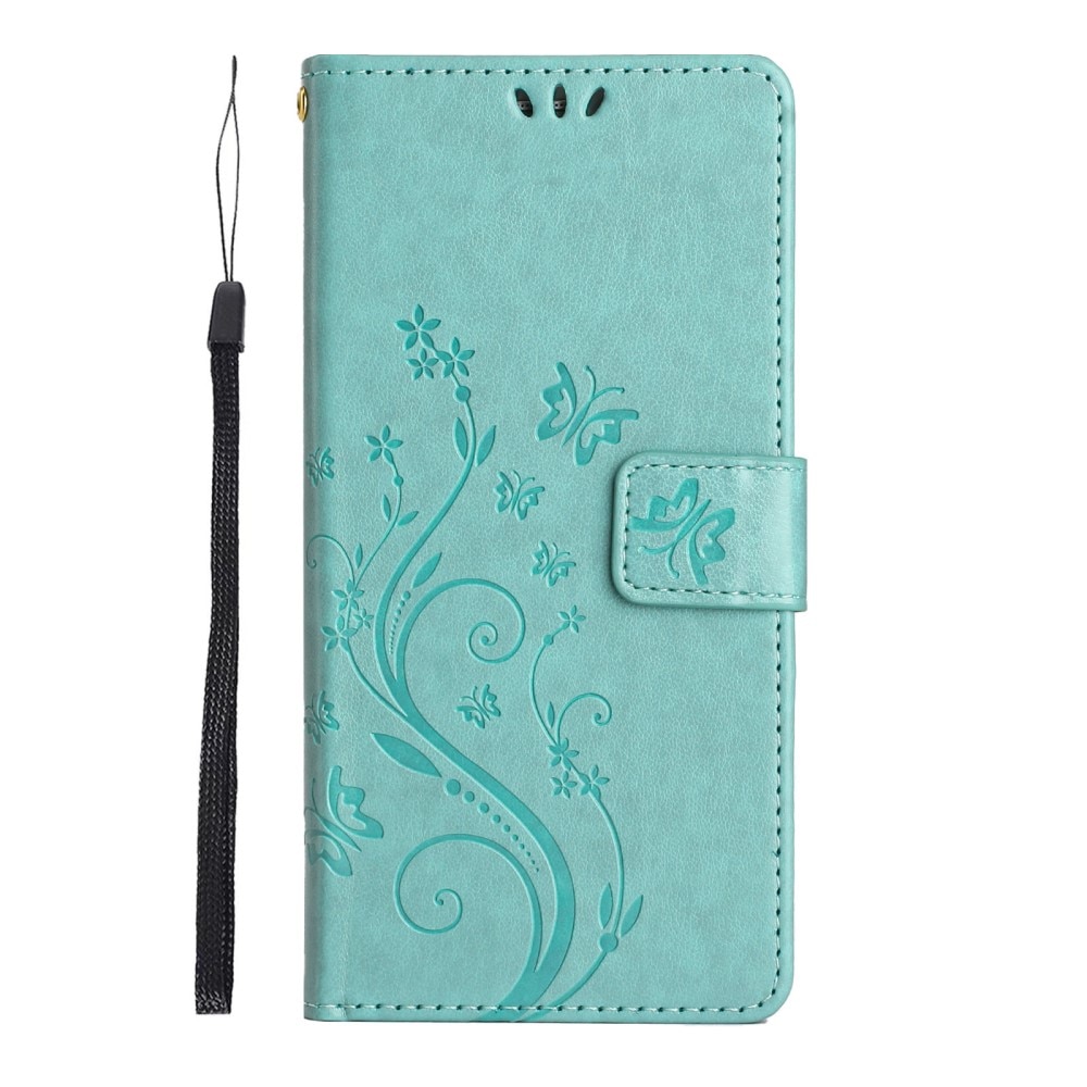 Funda de Cuero con Mariposas Samsung Galaxy A15, Verde