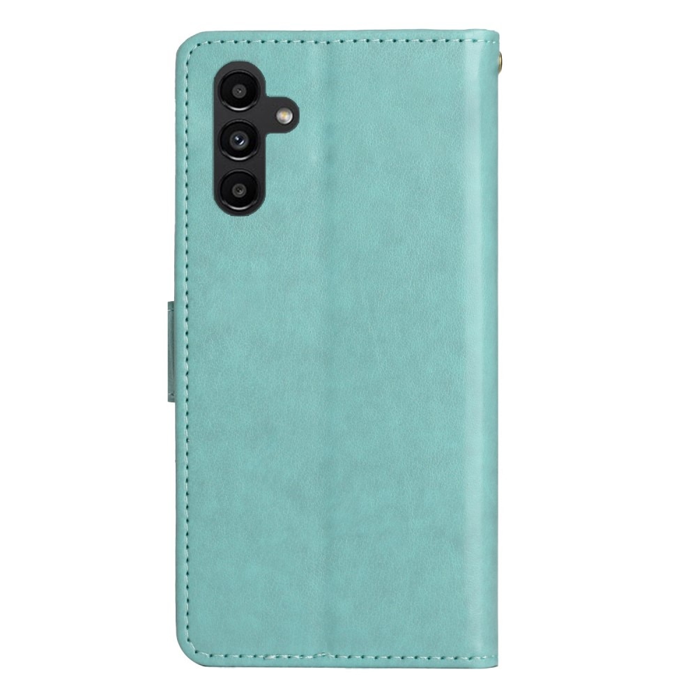 Funda de Cuero con Mariposas Samsung Galaxy A15, verde