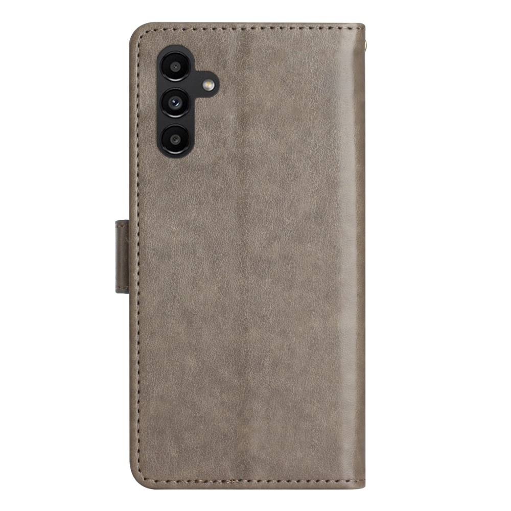 Funda de Cuero con Mariposas Samsung Galaxy A15, Gris