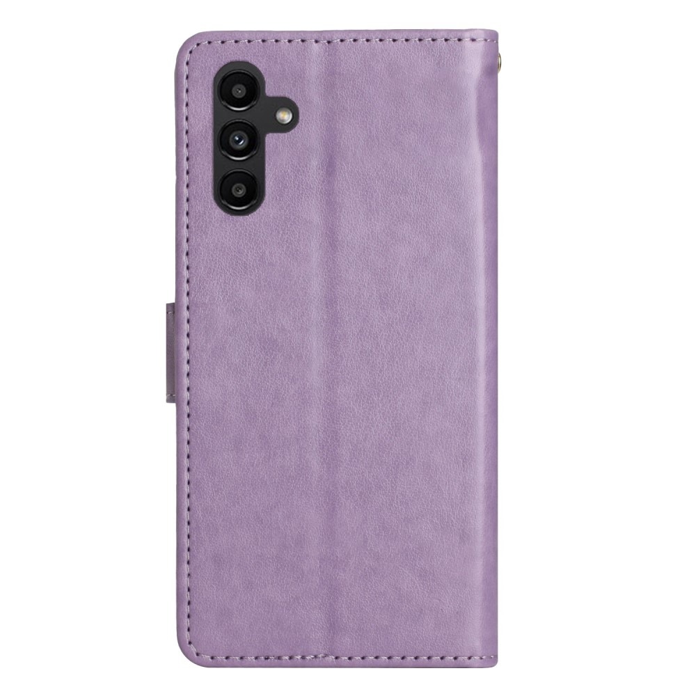Funda de Cuero con Mariposas Samsung Galaxy A15, Púrpura