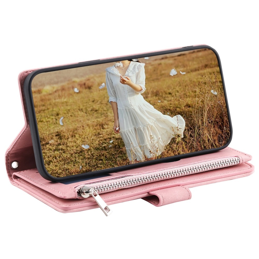 Funda acolchada tipo billetera Samsung Galaxy S24 Plus rosado