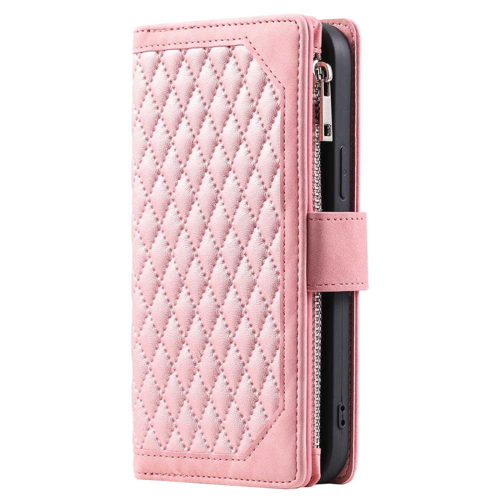 Funda acolchada tipo billetera Samsung Galaxy S24 Plus rosado