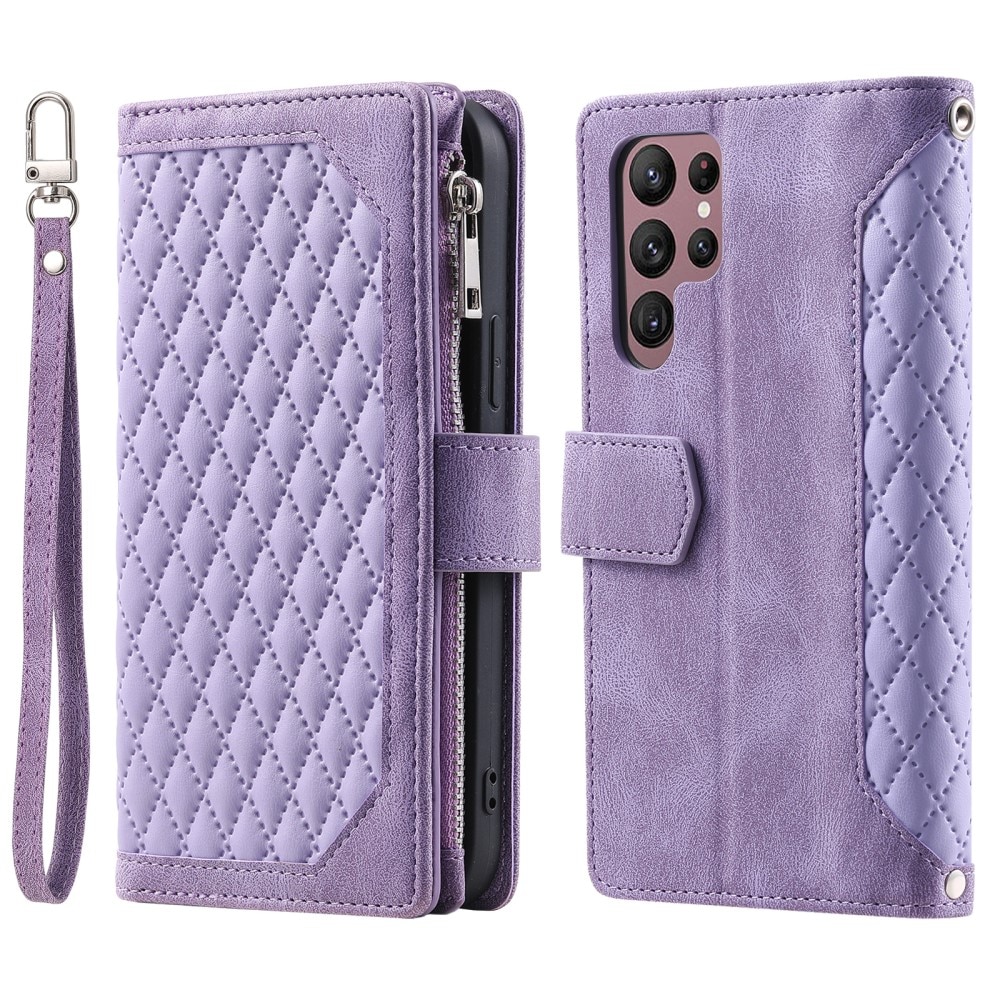 Funda acolchada tipo billetera Samsung Galaxy S24 Ultra Púrpura