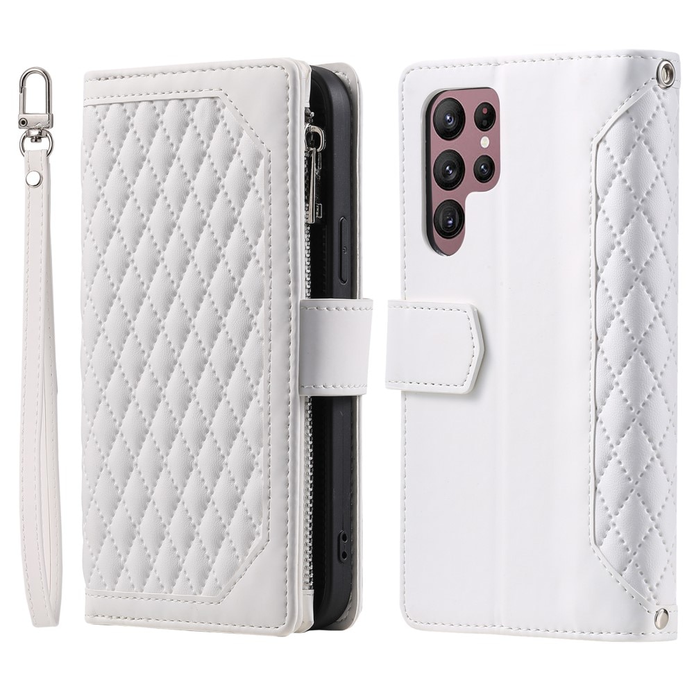 Funda acolchada tipo billetera Samsung Galaxy S24 Ultra blanco