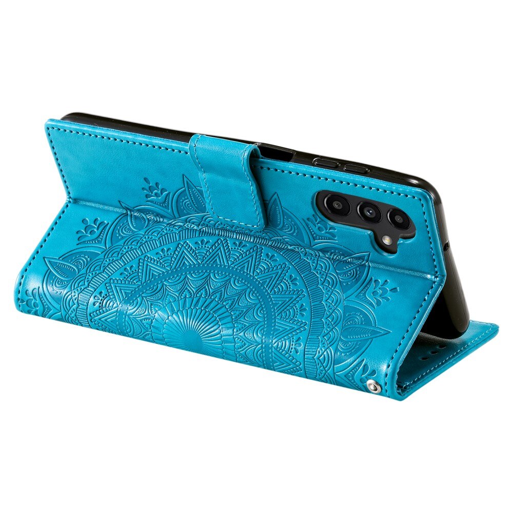 Funda de Cuero Mandala Samsung Galaxy S24 azul